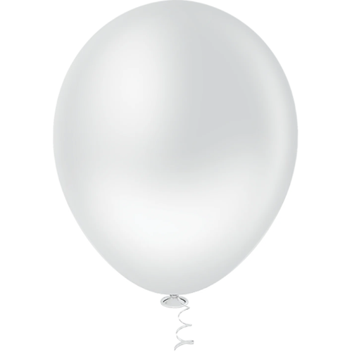 Balão Pic Pic Redondo Liso N°9 Cor Branco - Embalagem com 50 UN