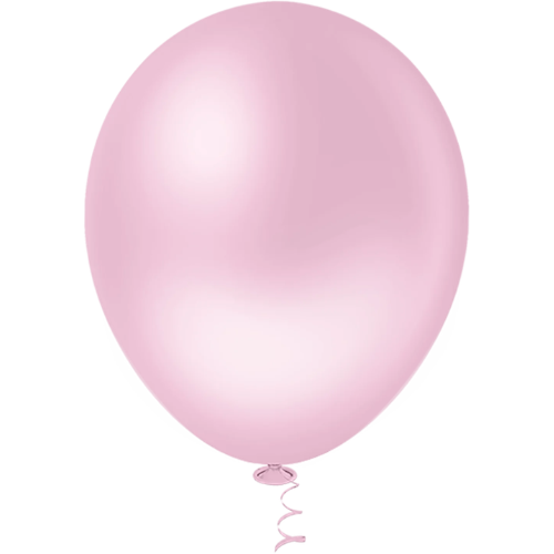 Balão Pic Pic Redondo Liso N°9 Cor Rosa Baby - Embalagem com 50 UN