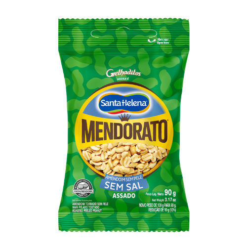 Amendoim Sem Pele Santa Helena Mendorato Sem Sal - Embalagem com 90G