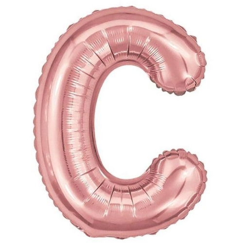 Balão Metalizado Rosé Letra C Tam 32'' - Embalagem com 1 UN