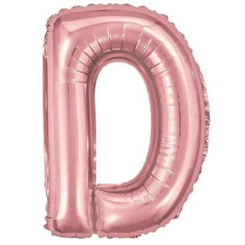 Balão Metalizado Rosé Letra D Tam 32'' - Embalagem com 1 UN