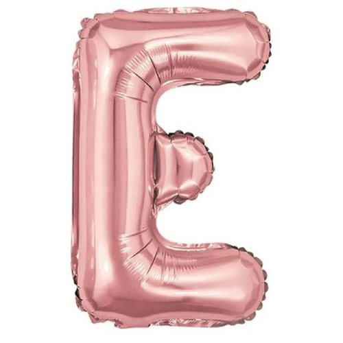 Balão Metalizado Rosé Letra E Tam 32'' - Embalagem com 1 UN