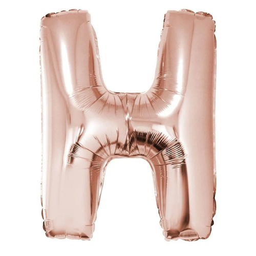 Balão Metalizado Rosé Letra H Tam 32'' - Embalagem com 1 UN