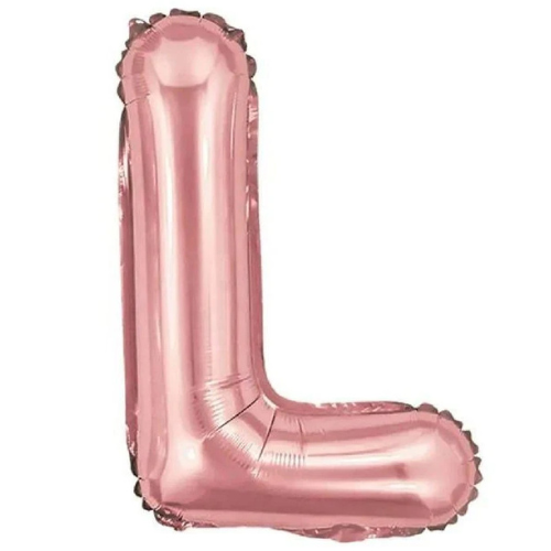 Balão Metalizado Rosé Letra L Tam 32'' - Embalagem com 1 UN