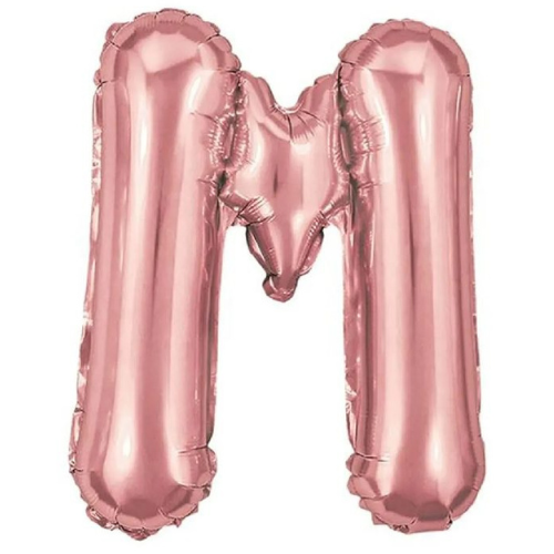 Balão Metalizado Rosé Letra M Tam 32'' - Embalagem com 1 UN
