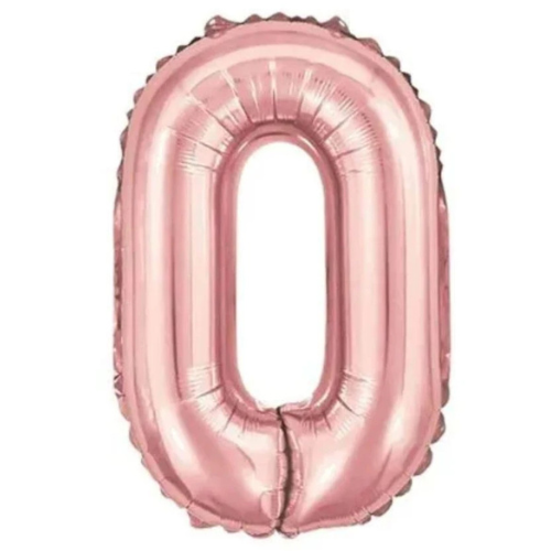 Balão Metalizado Rosé Letra O Tam 32'' - Embalagem com 1 UN