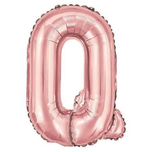 Balão Metalizado Rosé Letra Q Tam 32'' - Embalagem com 1 UN