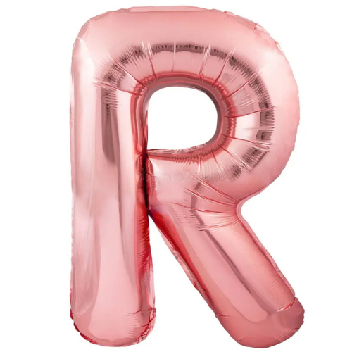 Balão Metalizado Rosé Letra R Tam 32'' - Embalagem com 1 UN