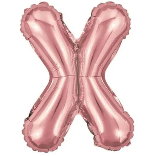 Balão Metalizado Rosé Letra X Tam 32'' - Embalagem com 1 UN