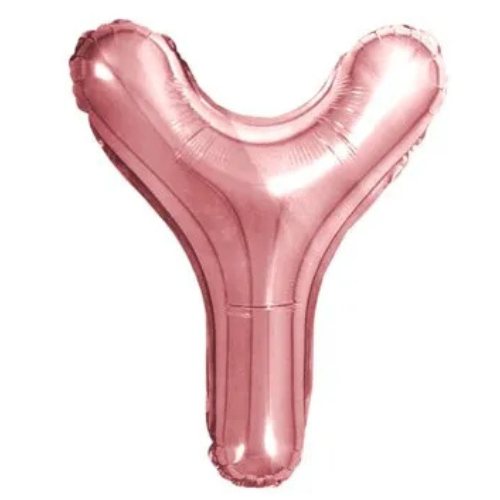 Balão Metalizado Rosé Letra Y Tam 32'' - Embalagem com 1 UN