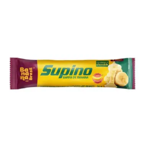 Barra Supino Banana e Chocolate Branco - Embalagem com 24G