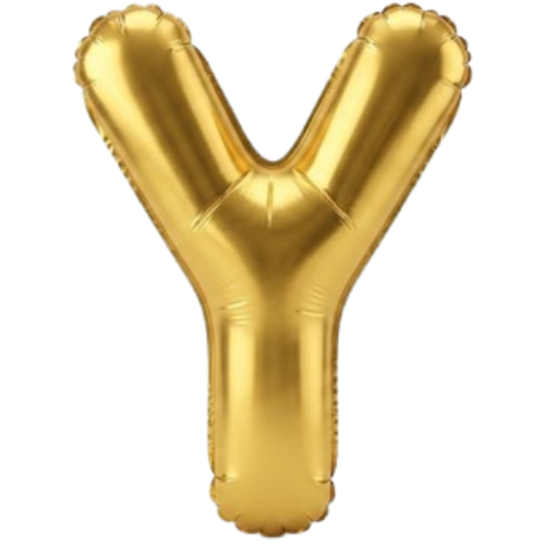 Balão Metalizado Dourado Letra Y Tam 32'' - Embalagem com 1 UN