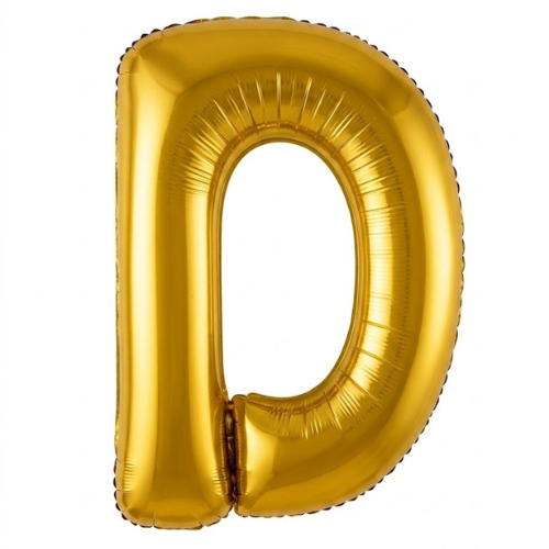 Balão Metalizado Dourado Letra D Tam 32'' - Embalagem com 1 UN