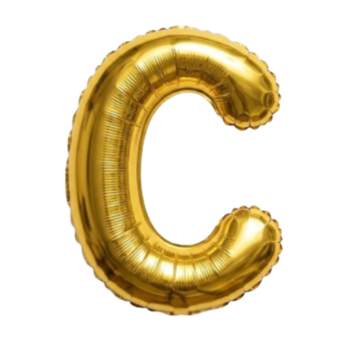 Balão Metalizado Dourado Letra C Tam 16'' - Embalagem com 1 UN