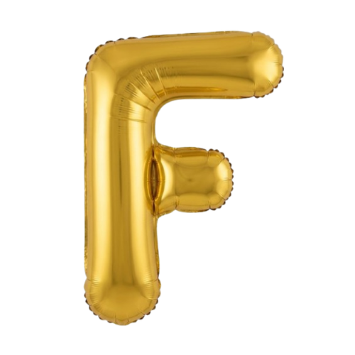 Balão Metalizado Dourado Letra F Tam 16'' - Embalagem com 1 UN