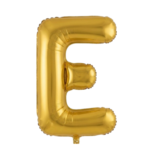 Balão Metalizado Dourado Letra E Tam 16'' - Embalagem com 1 UN