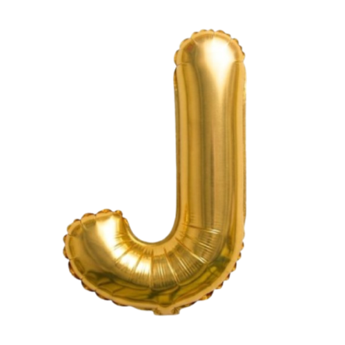 Balão Metalizado Dourado Letra J Tam 16'' - Embalagem com 1 UN