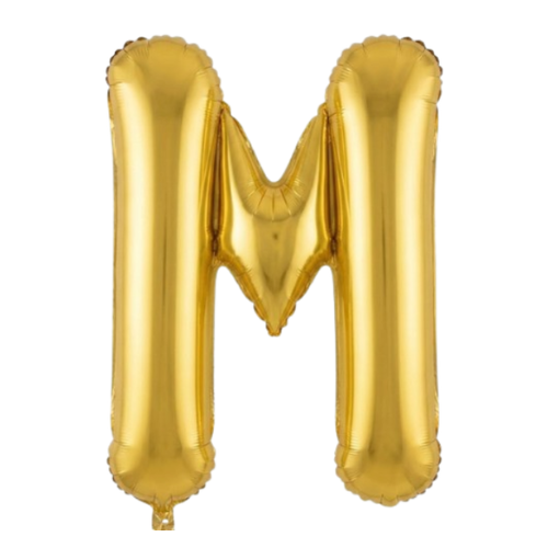 Balão Metalizado Dourado Letra M Tam 16'' - Embalagem com 1 UN