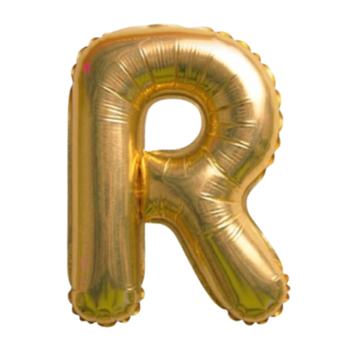 Balão Metalizado Dourado Letra R Tam 16'' - Embalagem com 1 UN