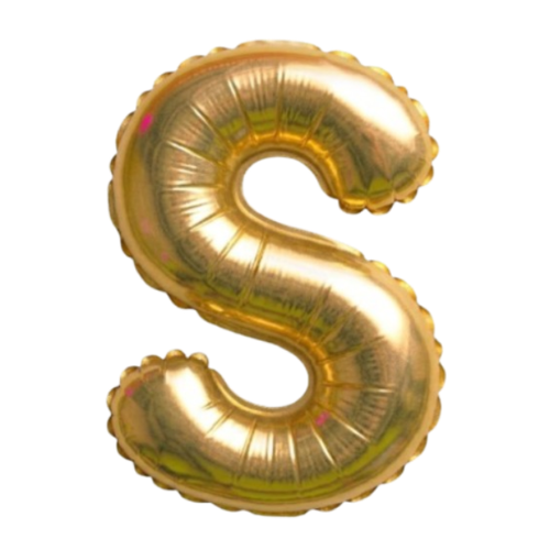 Balão Metalizado Dourado Letra S Tam 16'' - Embalagem com 1 UN