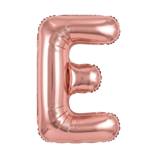 Balão Metalizado Rosé Letra E Tam 16'' - Embalagem com 1 UN