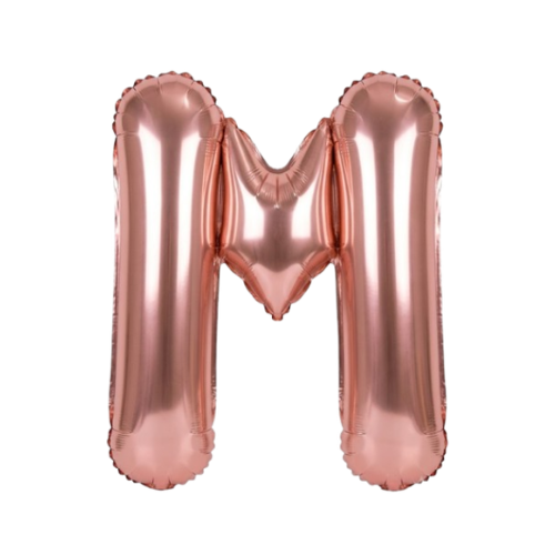 Balão Metalizado Rosé Letra M Tam 16'' - Embalagem com 1 UN