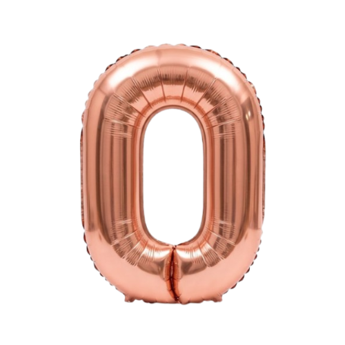 Balão Metalizado Rosé Letra O Tam 16'' - Embalagem com 1 UN