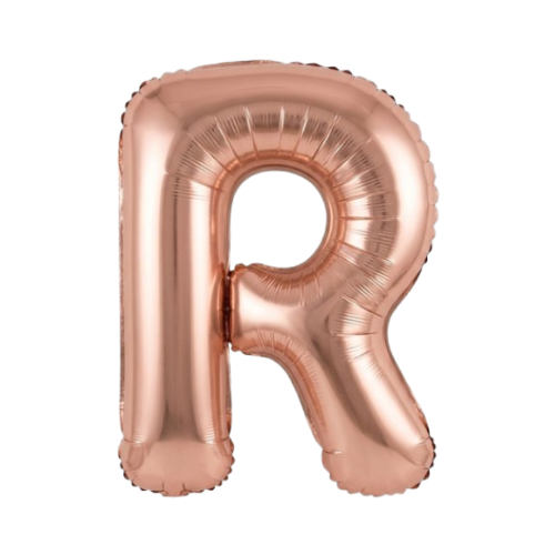 Balão Metalizado Rosé Letra R Tam 16'' - Embalagem com 1 UN