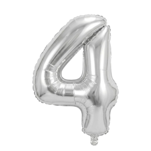 Balão Metalizado Prata N°4 Tam 32'' - Embalagem com 1 UN