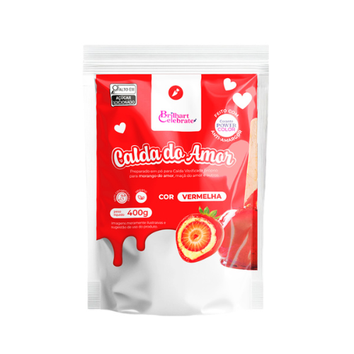 Calda do Amor Brilhart Celebrate Cor Vermelha - Embalagem com 400G