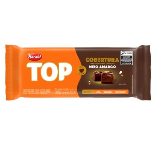 Cobertura Barra Top Harald Sabor Chocolate Meio Amargo - Embalagem com 1,01KG