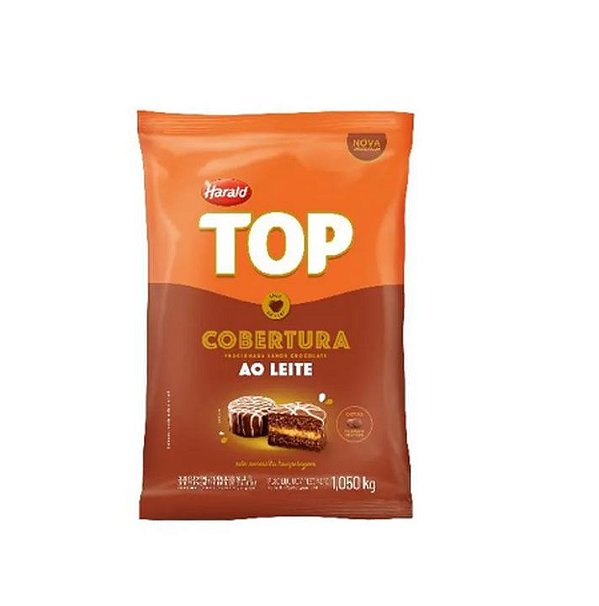 Cobertura Fracionada Harald Top Sabor Chocolate Ao Leite - Embalagem com 1,010KG