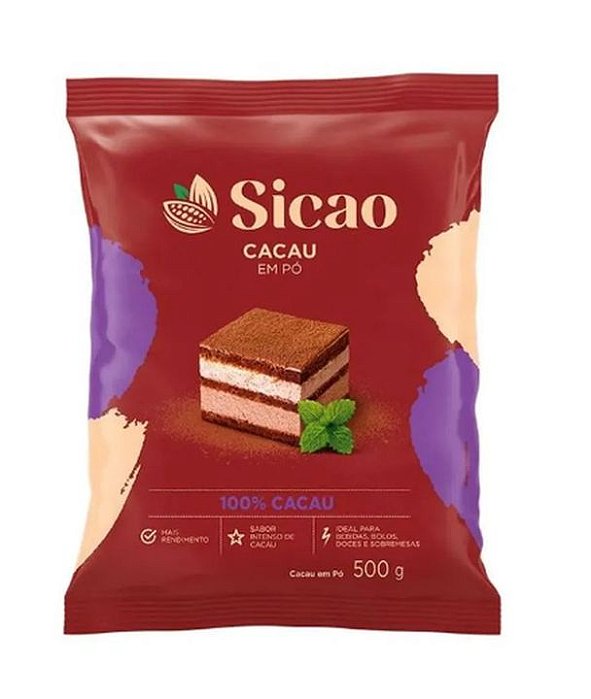 Chocolate em Pó Sicao 100% Cacau - Embalagem com 500G