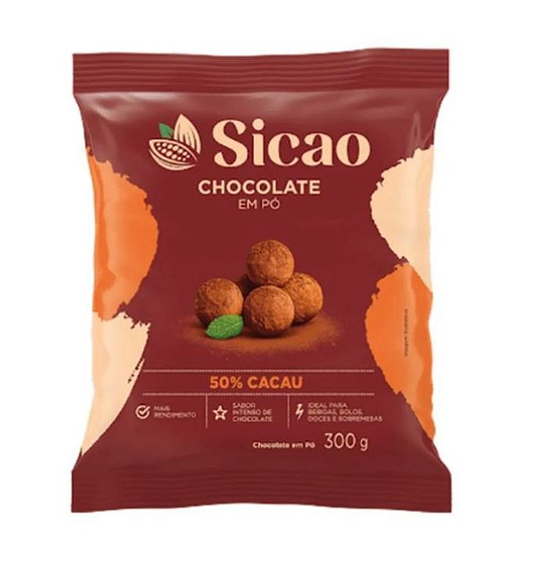 Chocolate em Pó Sicao 50% Cacau - Embalagem com 300G