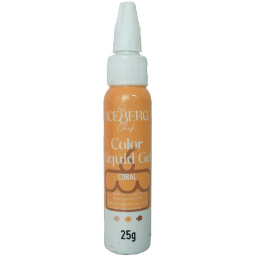 Corante Liquid Gel Iceberg Coral - Embalagem com 25G