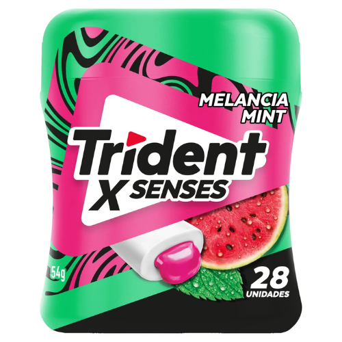 Chiclete Trident X Senses Sabor Melancia Mint - Embalagem com 54G