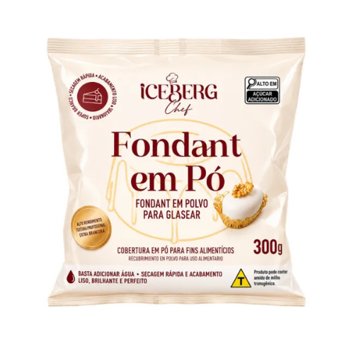 Fondant Em Pó Iceberg Chef - Embalagem com 300G