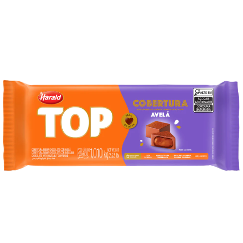 Cobertura Barra Top Harald Sabor Chocolate com Avelã - Embalagem com 1,01KG