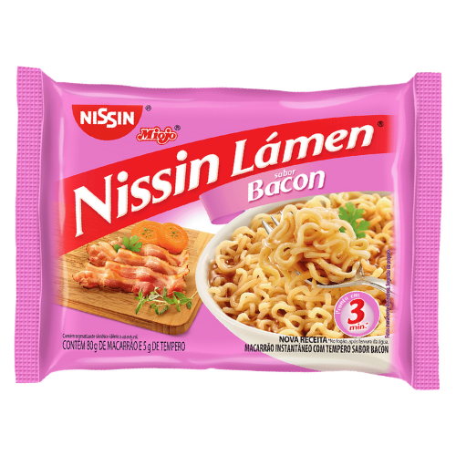 Macarrão Instantâneo Nissin Sabor Bacon - Embalagem com 85G