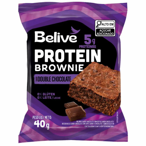 Brownie Proteico Belive Sabor Double Chocolate - Embalagem com 40G