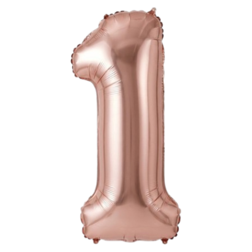 Balão Metalizado Rosé N°1 Tam 32'' - Embalagem com 1 UN