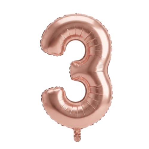 Balão Metalizado Rosé N°3 Tam 32'' - Embalagem com 1 UN