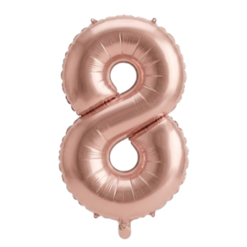 Balão Metalizado Rosé N°8 Tam 32'' - Embalagem com 1 UN