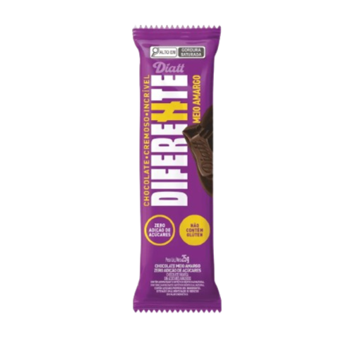 Chocolate Diatt Diferente Meio Amargo - Embalagem com 25G