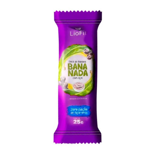 Doce de Banana LioFit com Açaí - Embalagem com 25G