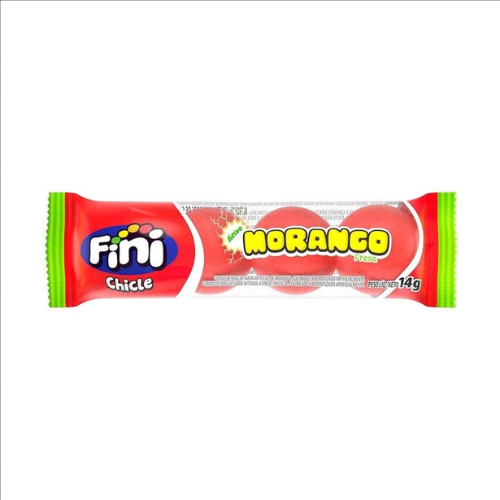 Chiclete Fini Sabor Morango Azedinho - Embalagem com 14G