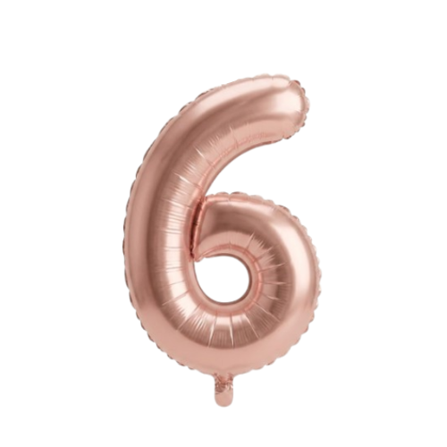 Balão Metalizado Rosé N°6 Tam 16'' - Embalagem com 1 UN