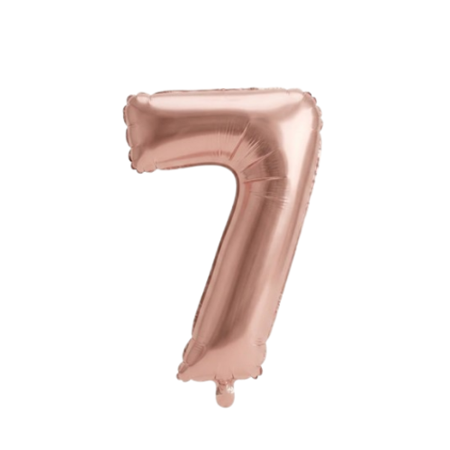 Balão Metalizado Rosé N°7 Tam 16'' - Embalagem com 1 UN