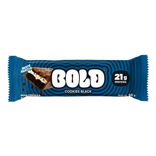 Barra Bold Crunch Cookies Black - Embalagem com 60G