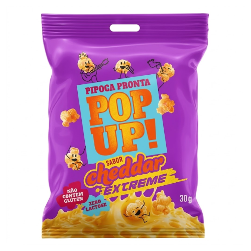 Pipoca Pronta Pop Up Sabor Cheddar Extreme - Embalagem com 30G